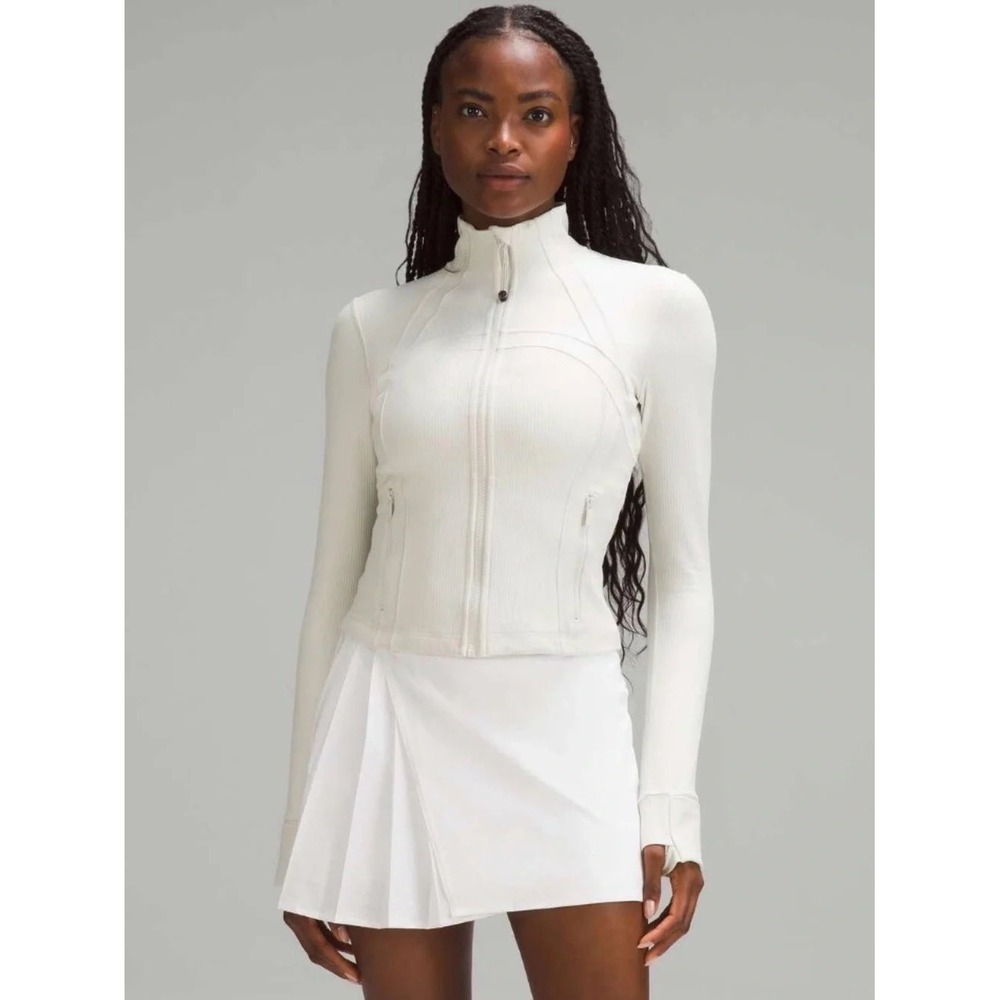 Lululemon Athletics Define Jacket Women 8 White Luon Full Zip Slim Activewear